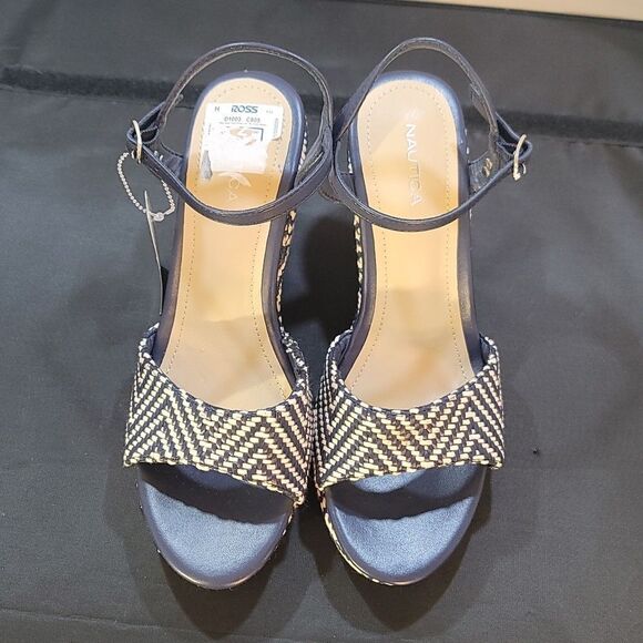 BRAND NEW NAUTICA OPEN TOE HIGH HEEL WEDGE SANDAL - Picture 2 of 15